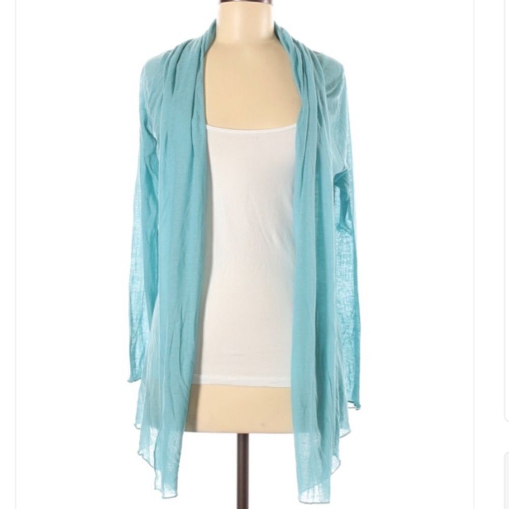 *Vertigo Paris* M/L Tiffany Blue Shawl Cardigan